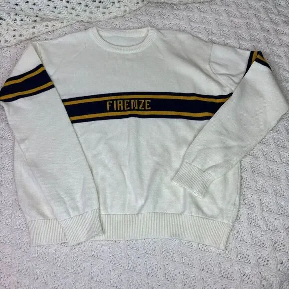 Brandy Melville Firenze Sweater Women's Cotton Varsity‎ Jumper Made in Italy